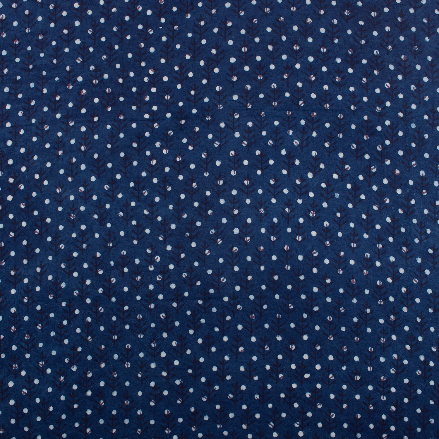 Traditional Indigo Blue Cotton Fabric