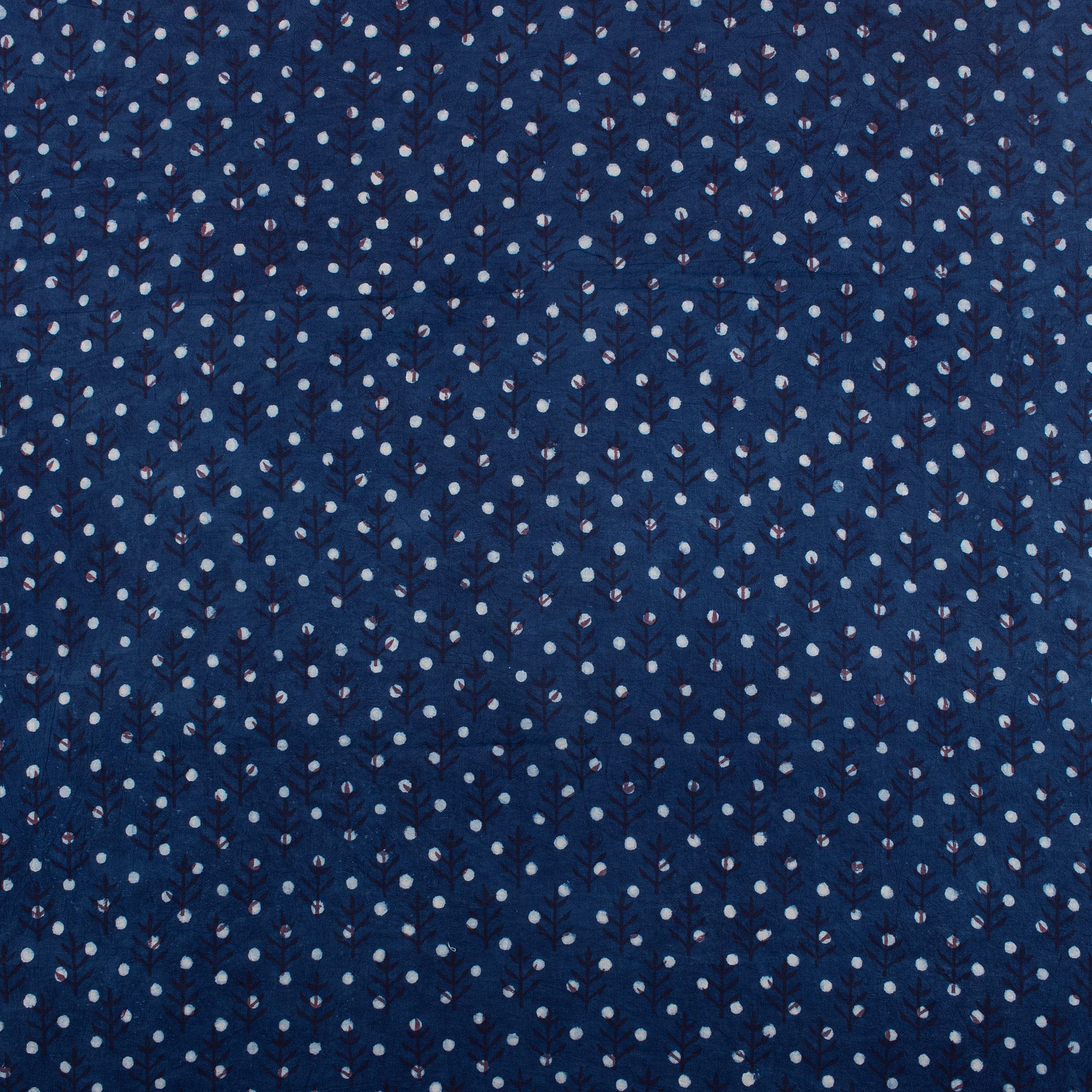 Traditional Indigo Blue Cotton Fabric