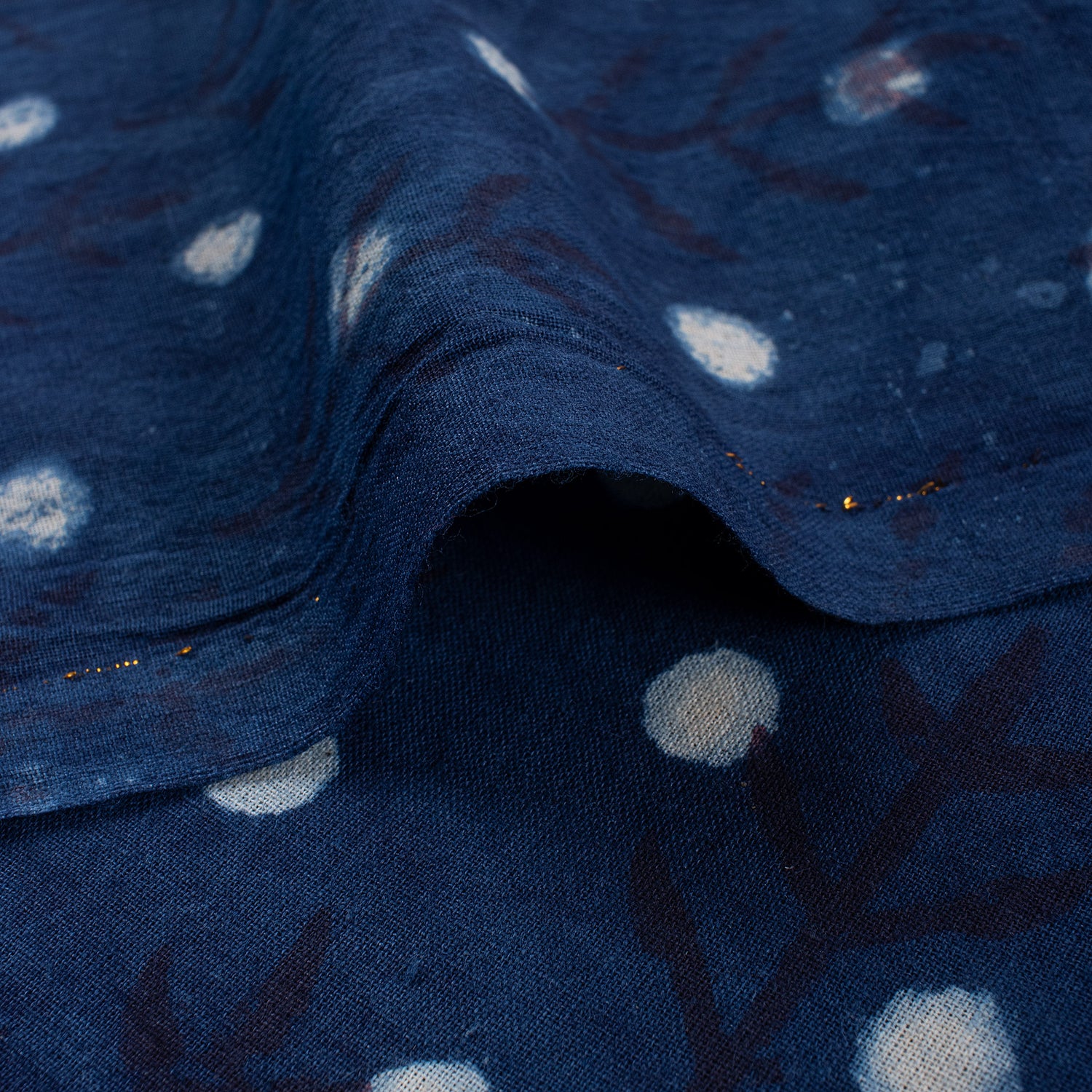 Traditional Indigo Blue Cotton Fabric