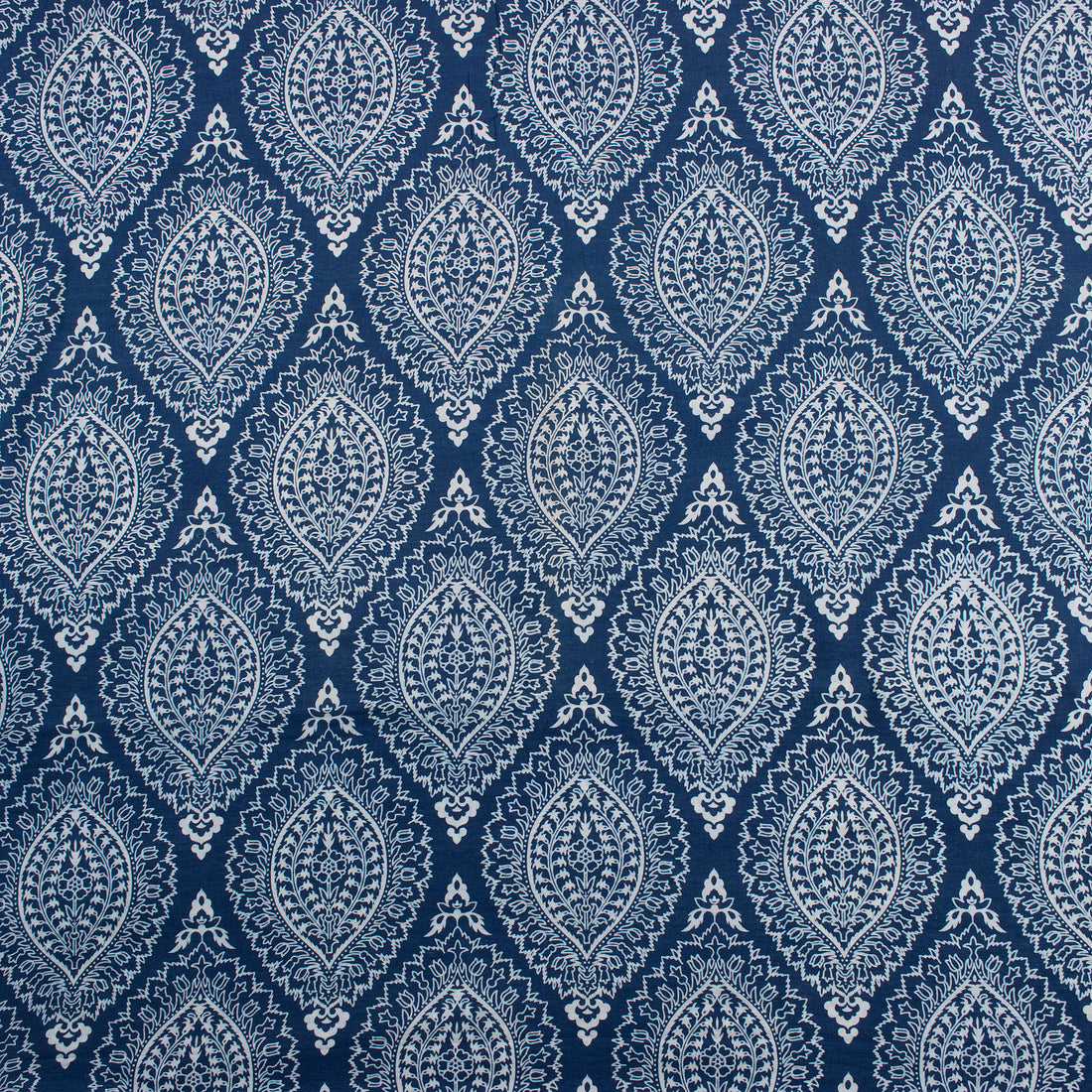 Leaf Hand Block Printed Indigo Cotton Fabric
