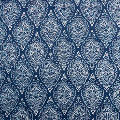 Leaf Hand Block Printed Indigo Cotton Fabric