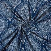 Leaf Hand Block Printed Indigo Cotton Fabric