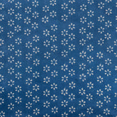 Premium Floral Hand Block Indigo Fabric by the Yard