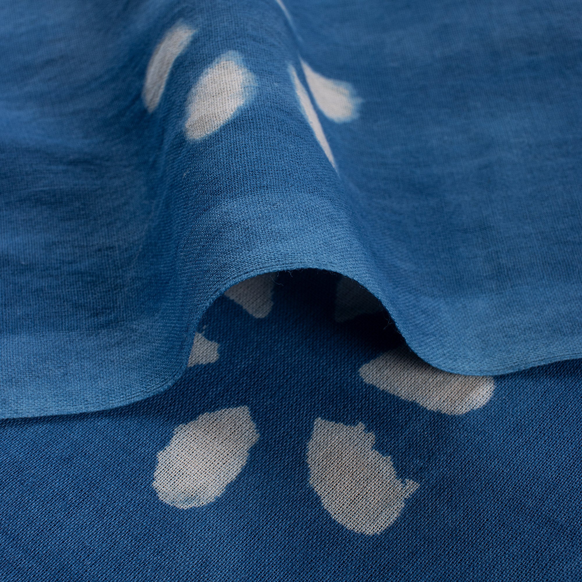 Premium Floral Hand Block Indigo Fabric by the Yard