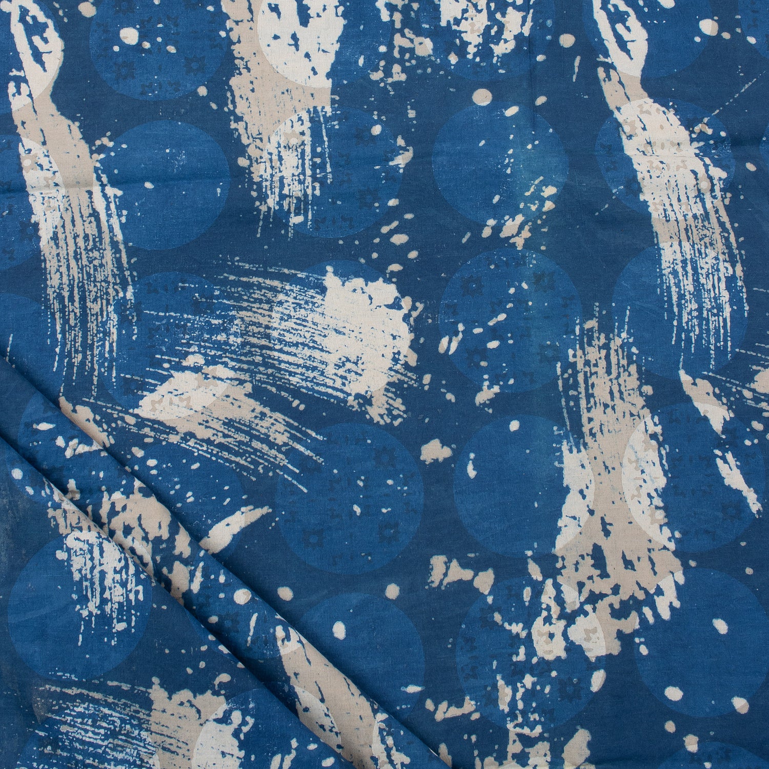 New Indigo Blue Hand Block Printed Pure Cotton Fabric