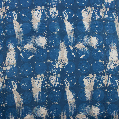 New Indigo Blue Hand Block Printed Pure Cotton Fabric