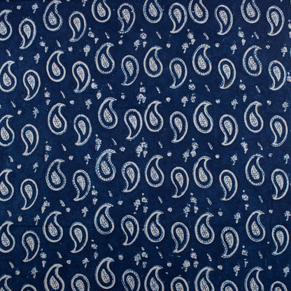 Hand Block Printed Paisley Cotton Fabric