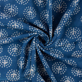 Cotton Geometric Hand Block Printed Indigo Fabric
