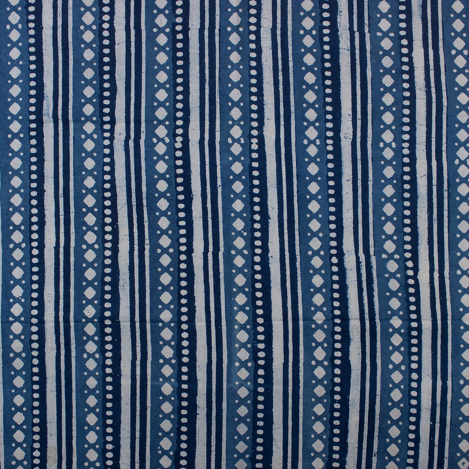 Blue Stripe Printed Indigo Cotton Fabric Online
