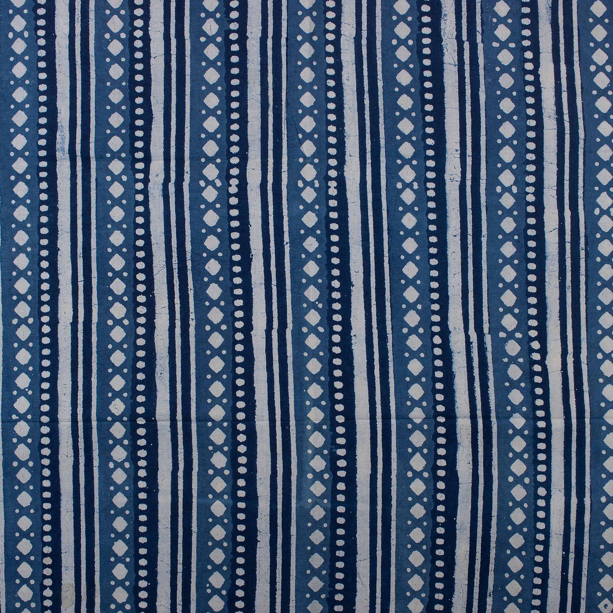 Blue Stripe Printed Indigo Cotton Fabric Online