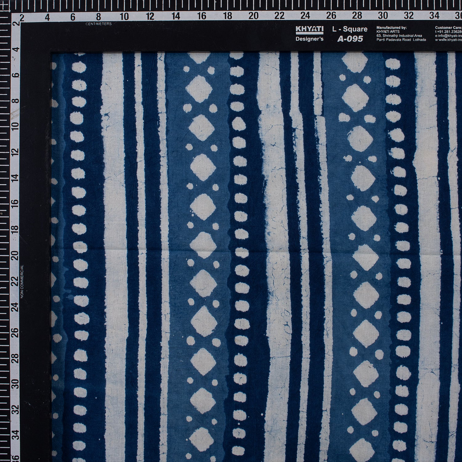 Blue Stripe Printed Indigo Cotton Fabric Online