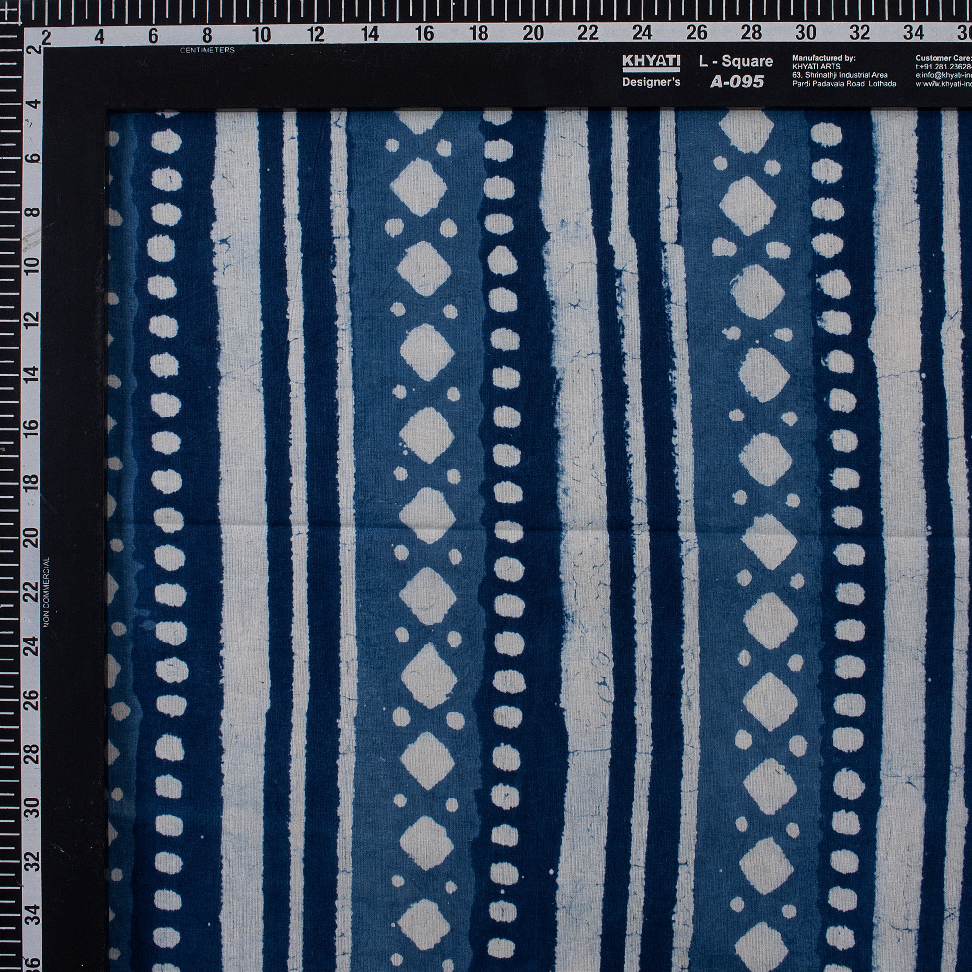 Blue Stripe Printed Indigo Cotton Fabric Online
