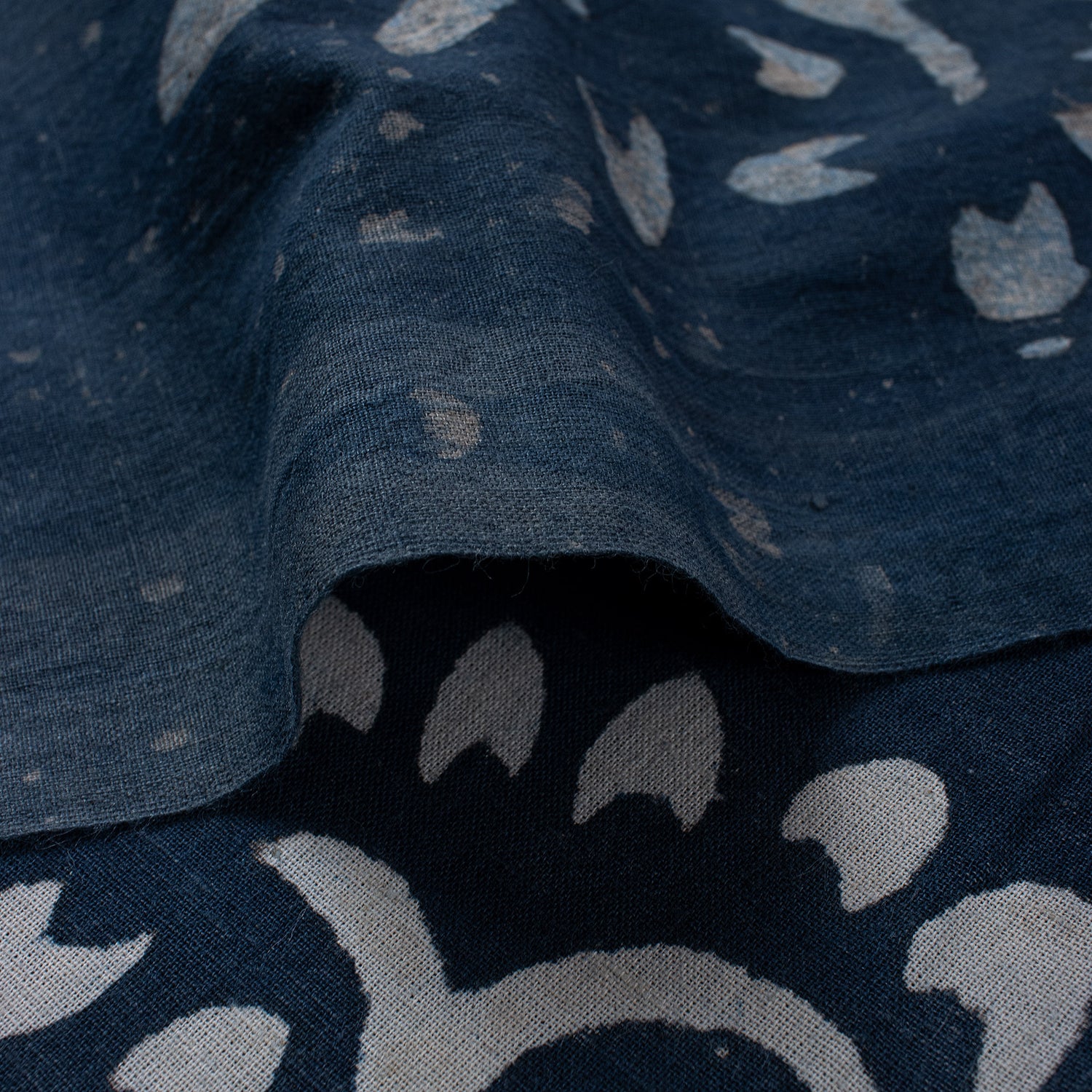Tree Hand Block Printed 100% Cotton Indigo Fabric Online