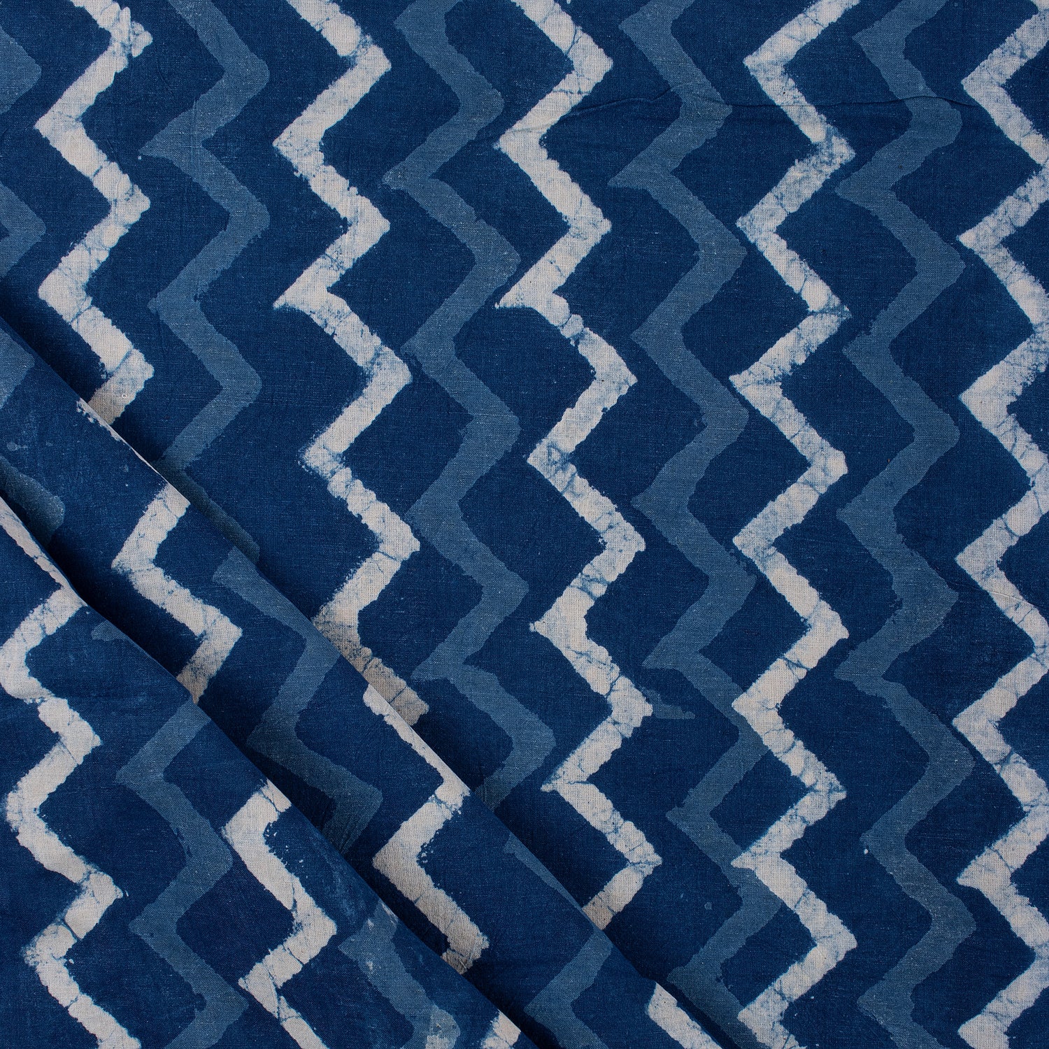 Handmade Zig Zag Indigo Fabric Online