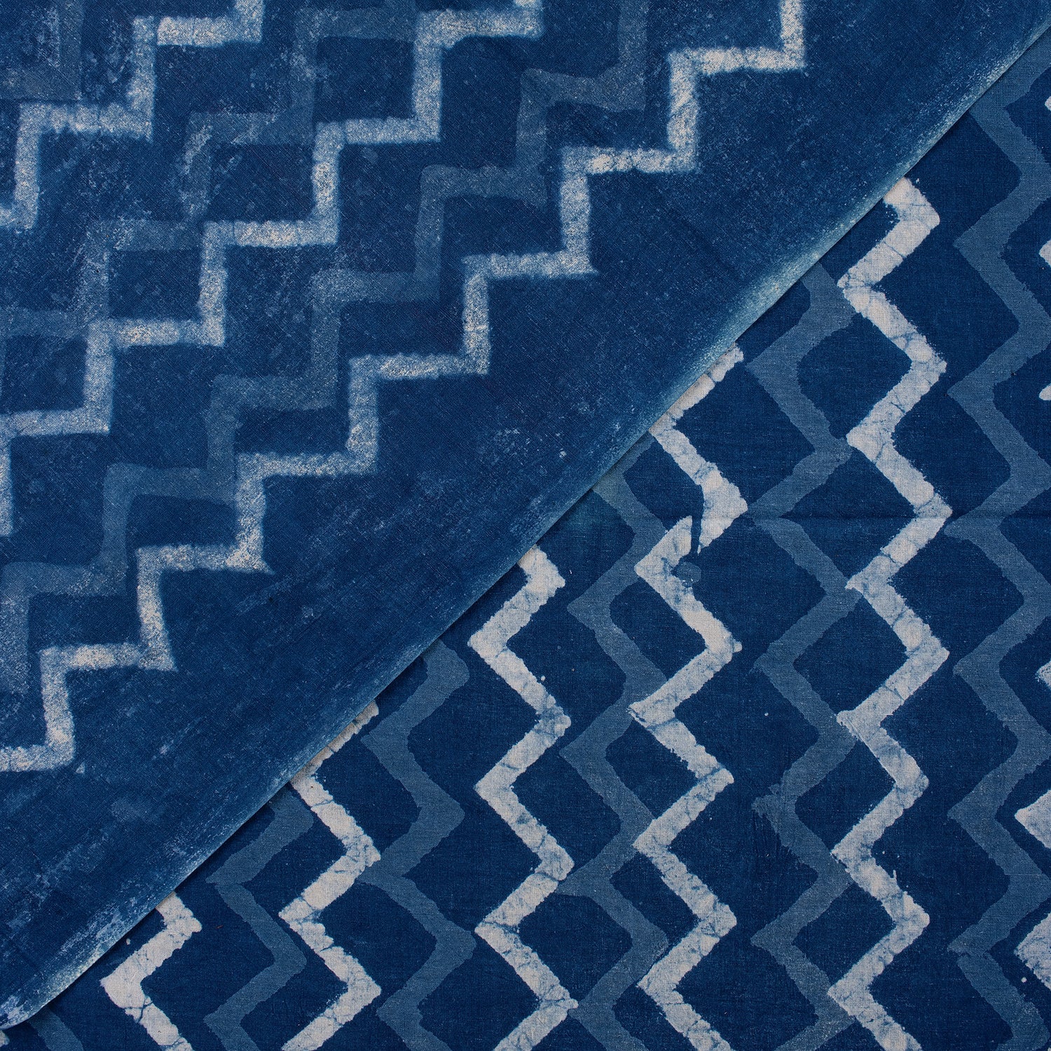 Handmade Zig Zag Indigo Fabric Online