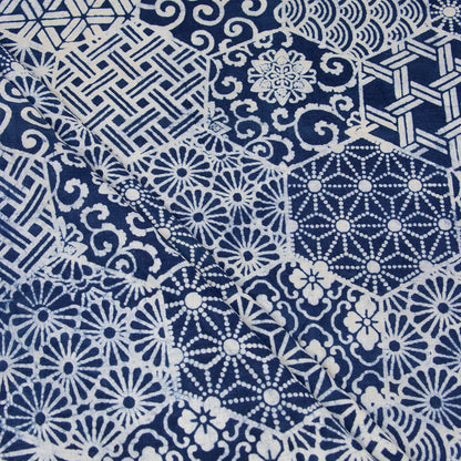 Indigo Block Print Blue Abstract Fabric