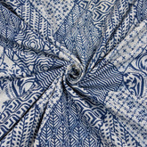 Blue Square Indigo Block Print Fabric