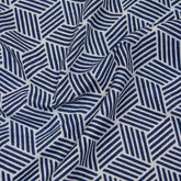 Blue Wave Print Cotton Fabric Material