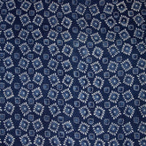 Square Hand Block Printed Cotton Indigo Fabric