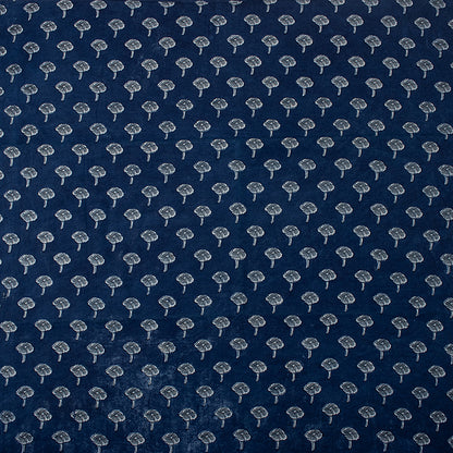 Blue Hand Dyed Print Cotton Indigo Material Fabric
