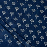 Blue Hand Dyed Print Cotton Indigo Material Fabric