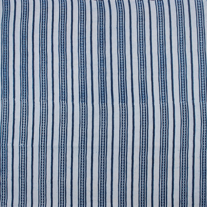 Online Blue Stripe Indigo Fabric Cotton Material in India