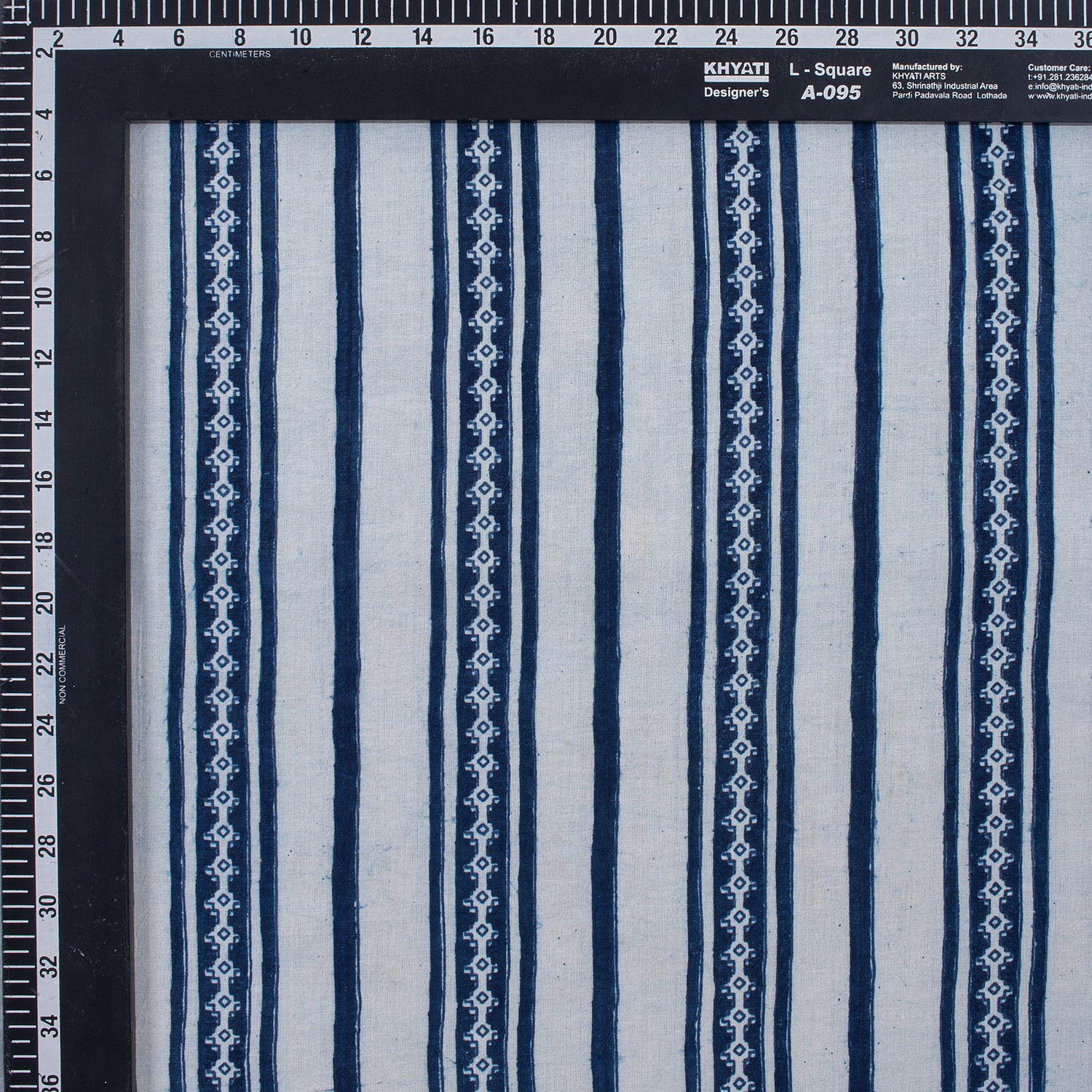 Online Blue Stripe Indigo Fabric Cotton Material in India
