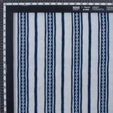 Online Blue Stripe Indigo Fabric Cotton Material in India