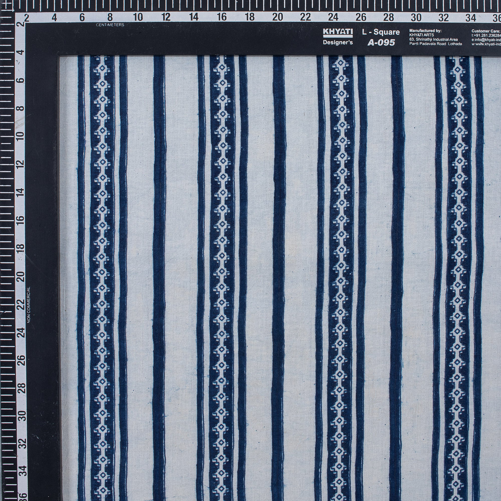 Online Blue Stripe Indigo Fabric Cotton Material in India