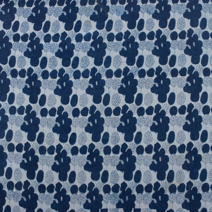 Indigo Blue Block Printed Cotton Fabric by the Yard