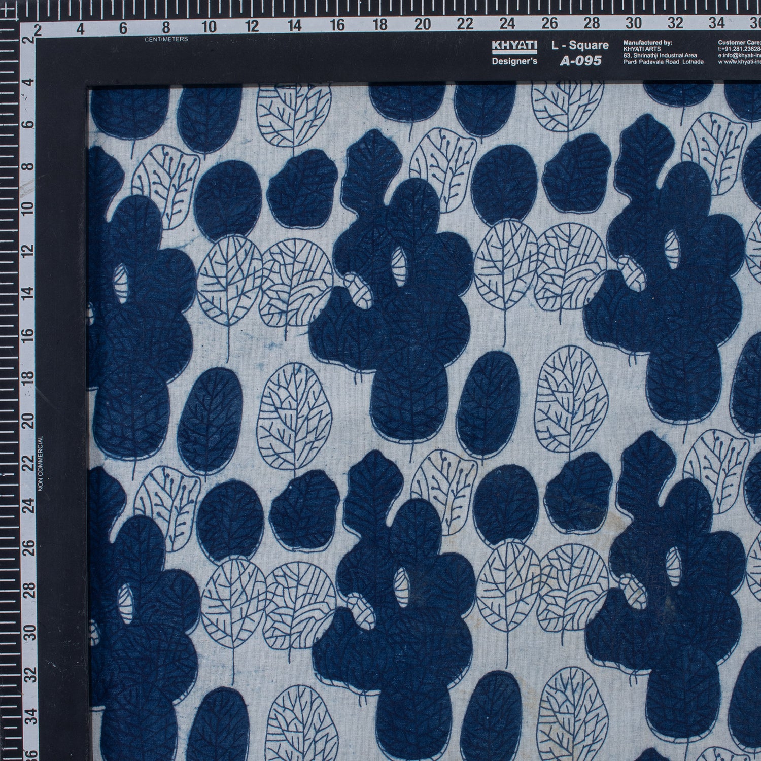 Indigo Blue Block Printed Cotton Fabric by the Yard
