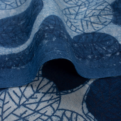 Indigo Blue Block Printed Cotton Fabric by the Yard