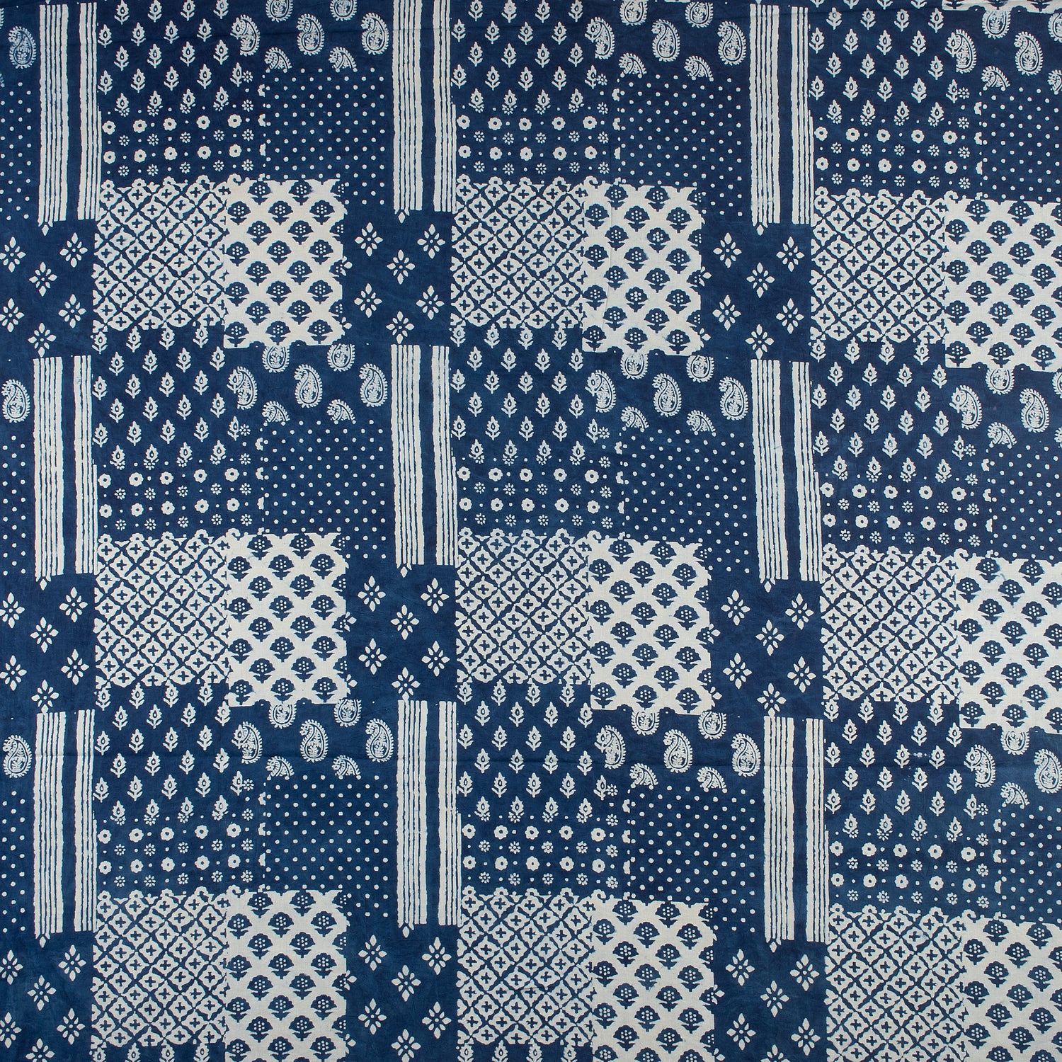 Patchwork Cotton Indigo Blue Hand Block Printed