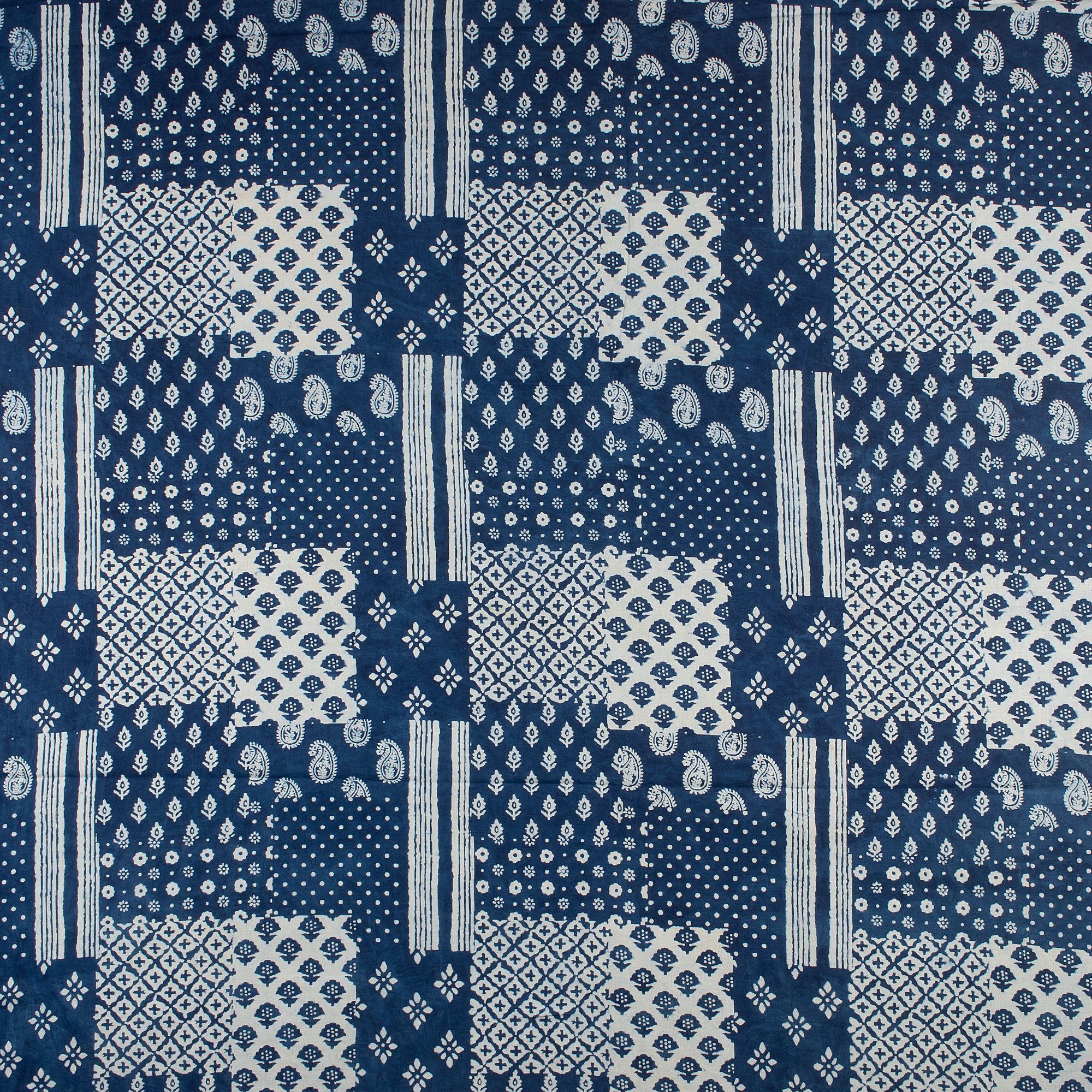 Patchwork Cotton Indigo Blue Hand Block Printed