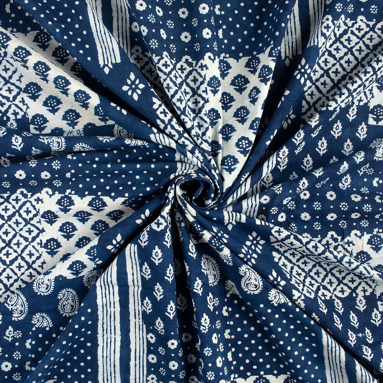 Patchwork Cotton Indigo Blue Hand Block Printed