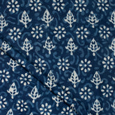 Organic Cotton Indigo Blue Block Print Fabric