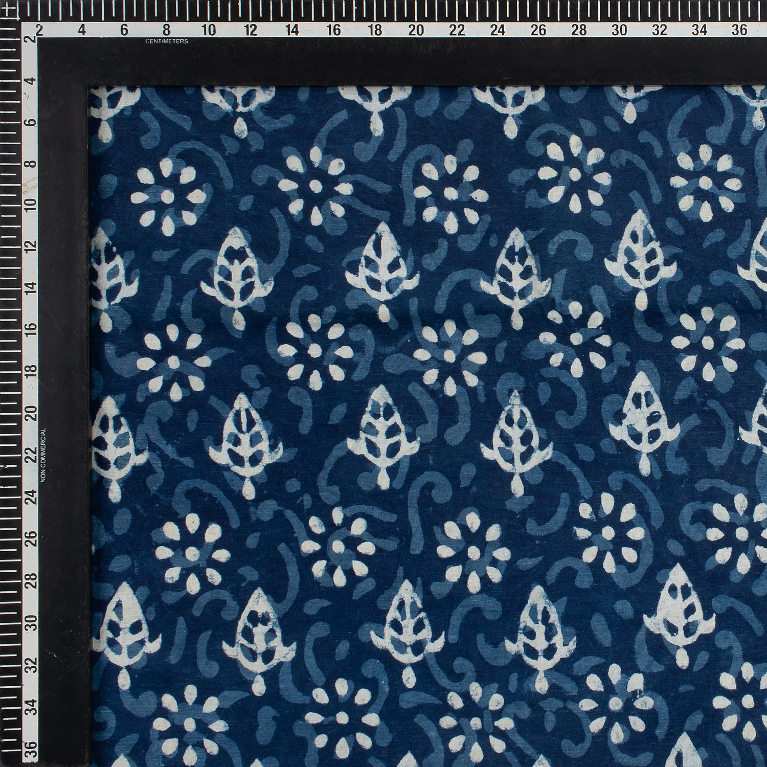 Organic Cotton Indigo Blue Block Print Fabric