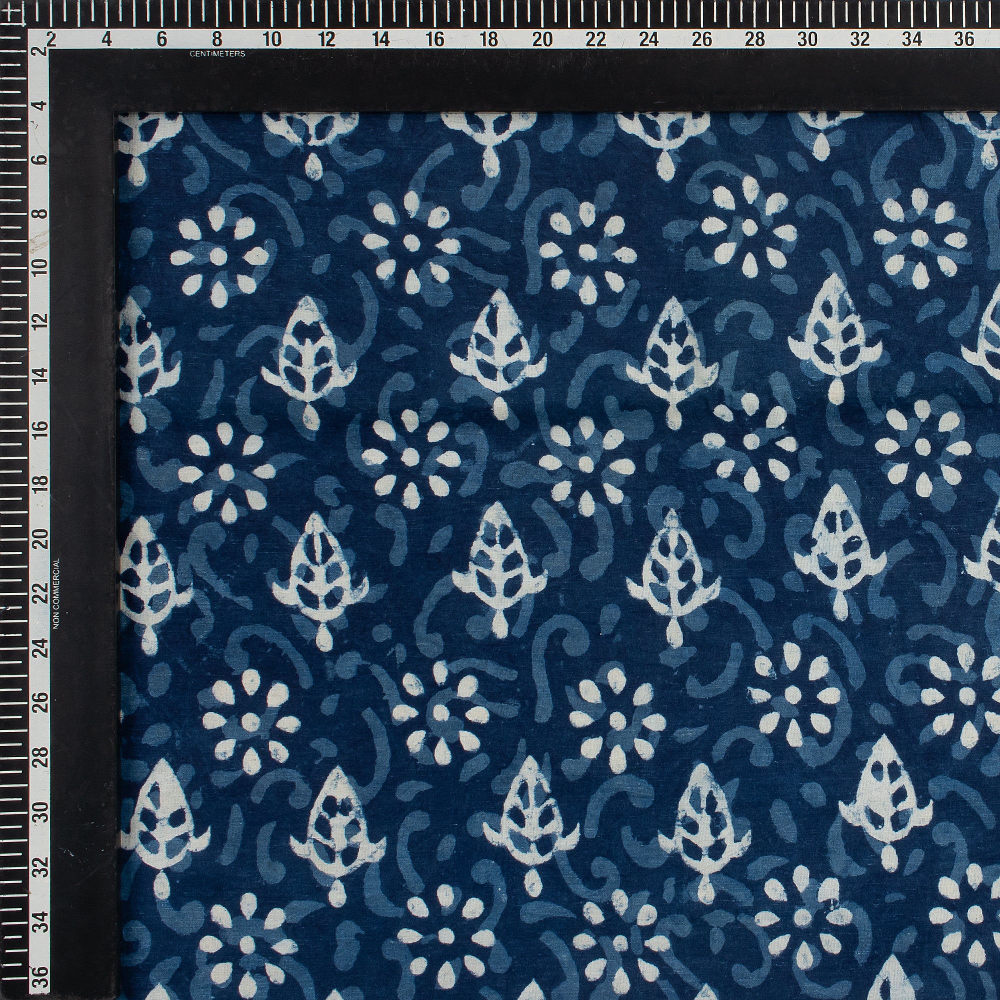 Organic Cotton Indigo Blue Block Print Fabric