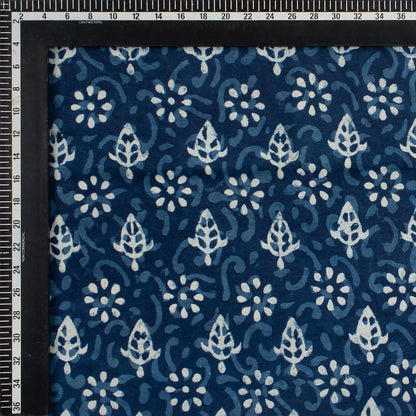Organic Cotton Indigo Blue Block Print Fabric