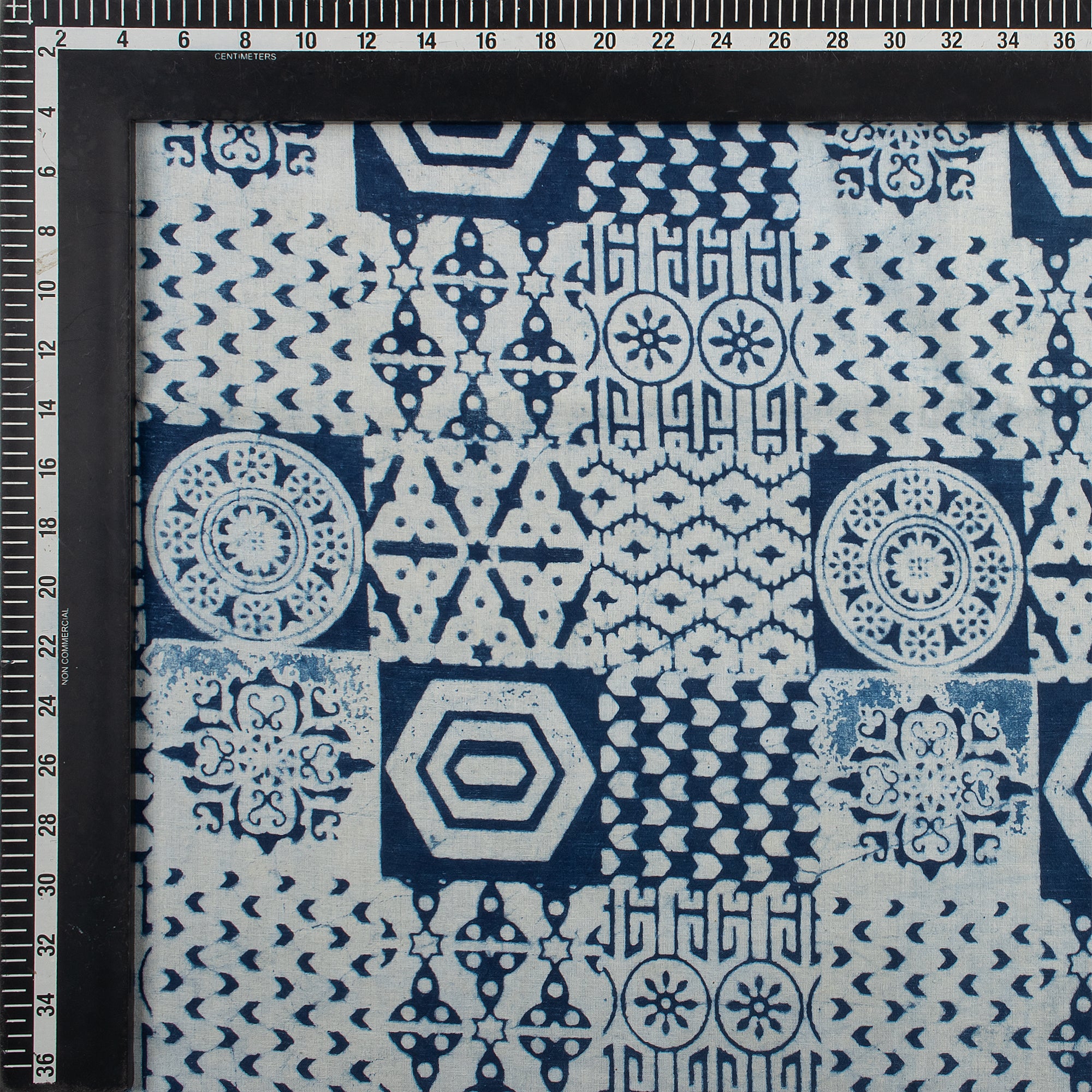 Soft Indigo Blue Hand Block Printed Fabric by Yard