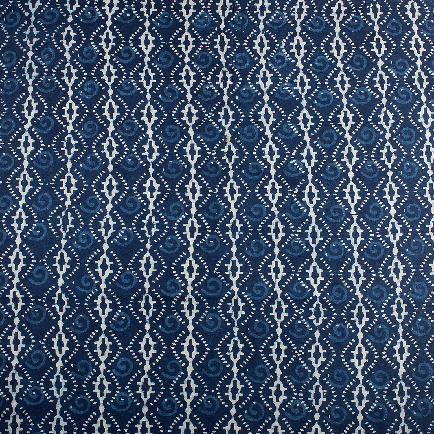 Geometric Hand Block Printed Indigo Blue Fabric
