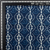 Geometric Hand Block Printed Indigo Blue Fabric