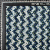 Zig Zag Indigo Blue Hand Block Printed Fabric
