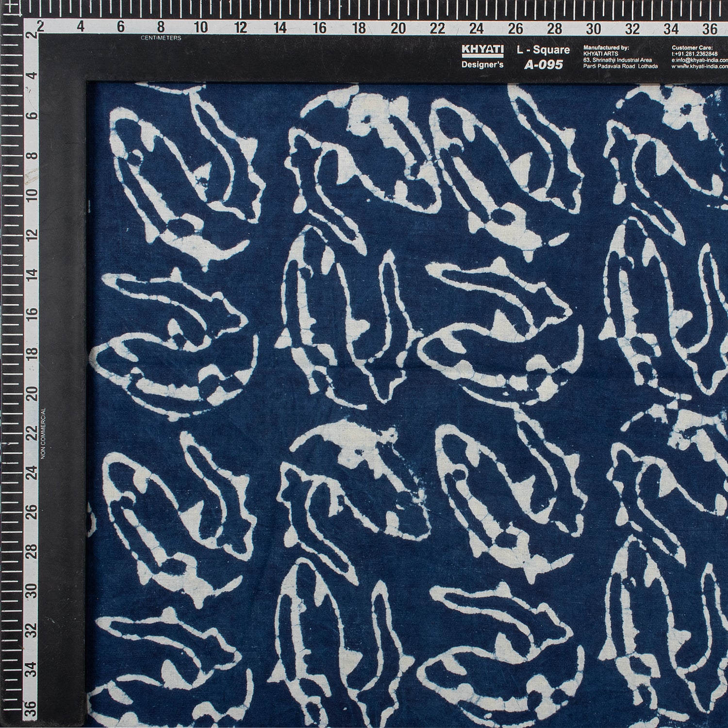 Newly Fish Block Print Indigo Cotton Fabric