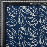 Newly Fish Block Print Indigo Cotton Fabric