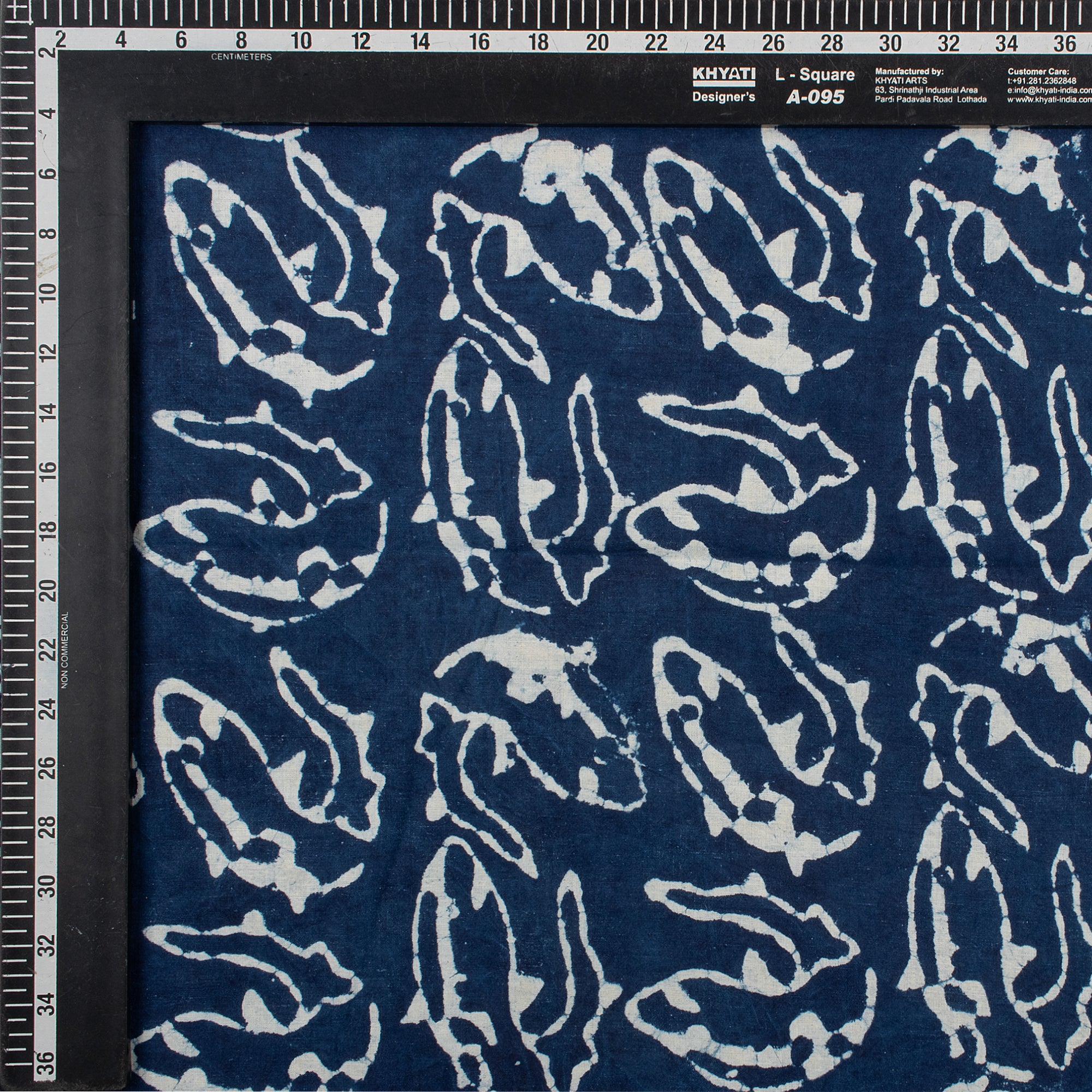 Newly Fish Block Print Indigo Cotton Fabric