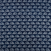 Elephant Indigo Blue Hand Block Print Fabric
