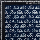 Elephant Indigo Blue Hand Block Print Fabric