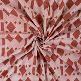 Red Geometric Printed Organic Cotton Fabric