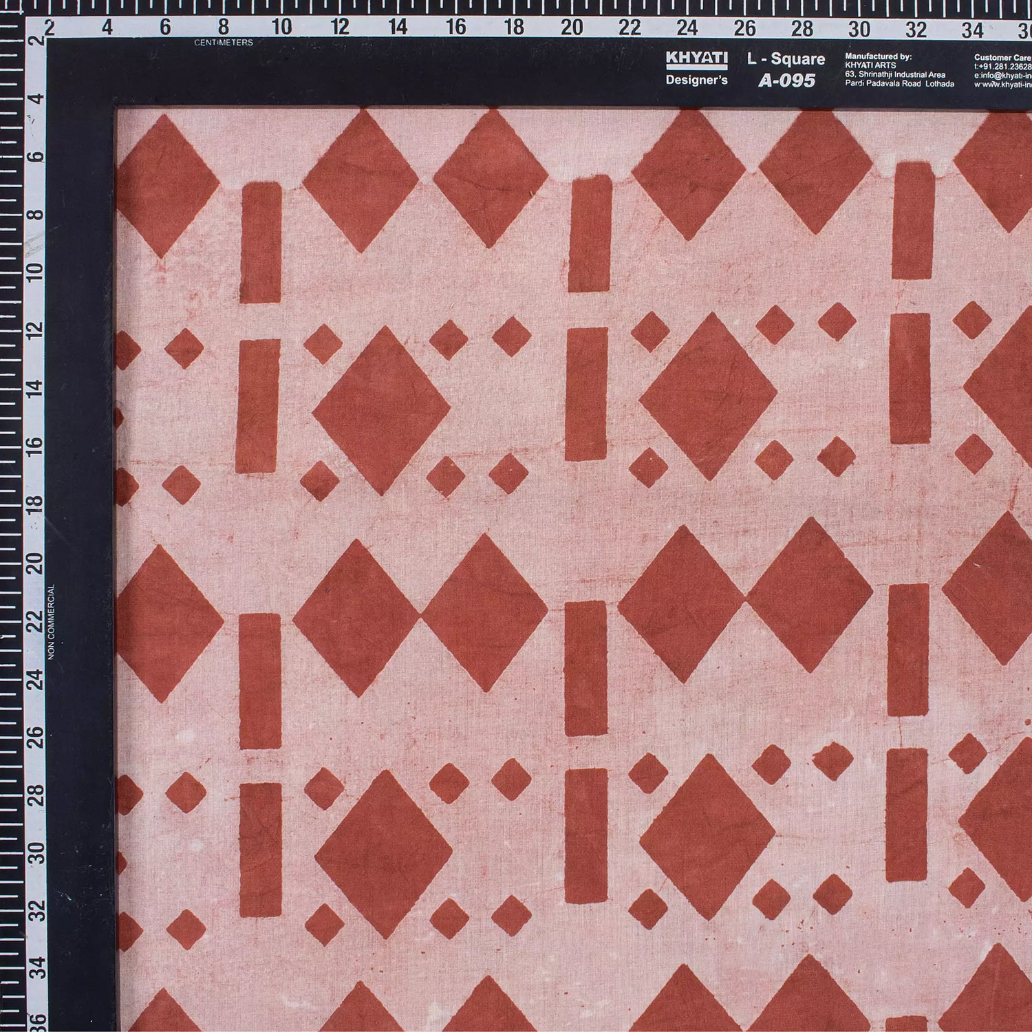 Red Geometric Printed Organic Cotton Fabric